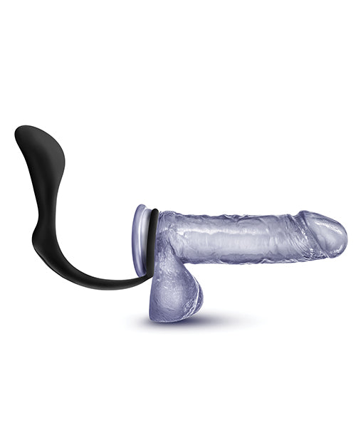 Anal Adventures Cock Ring Plug - Black