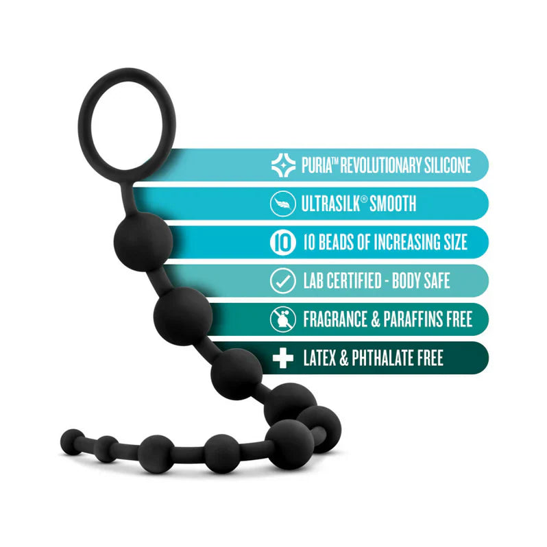 Anal Adventures Platinum Silicone 10 Anal Beads