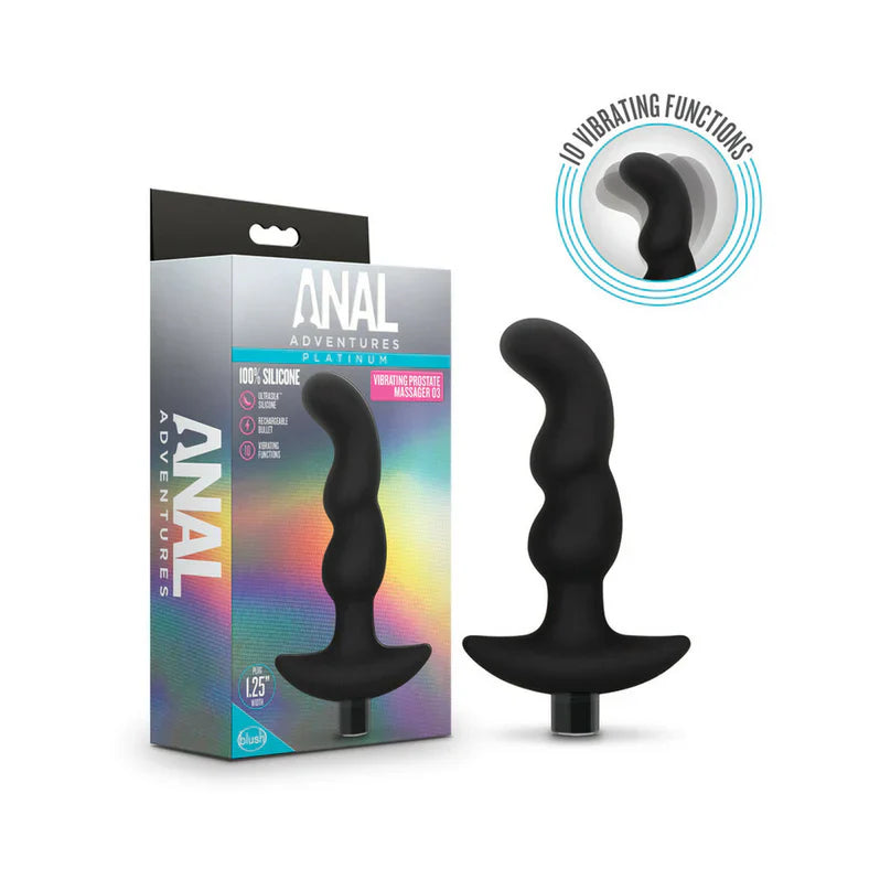Anal Adventures Platinum Silicone Vibrating Prostate Massager 3