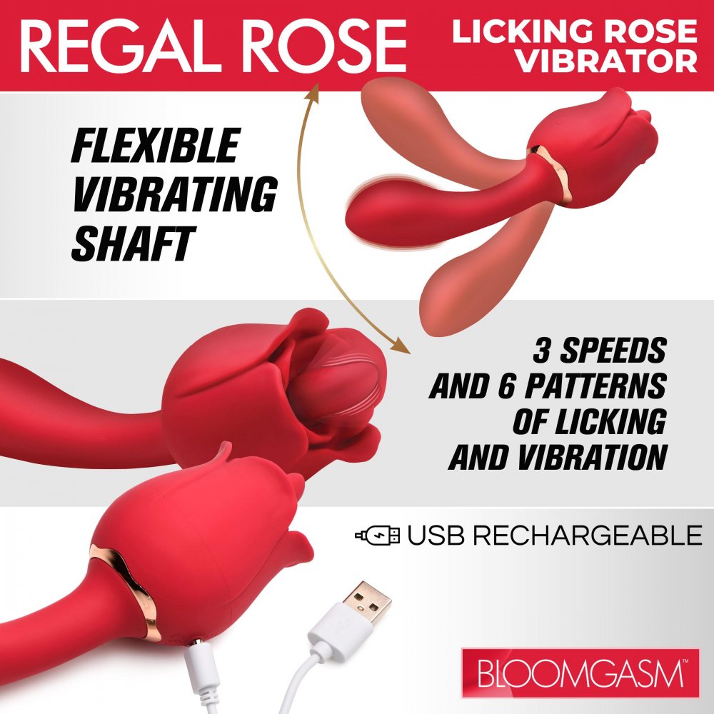 Bloomgasm Regal Rose Licking Rose Vibrator